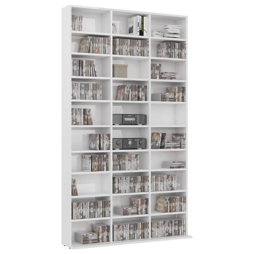 CD Cabinet High Gloss White 102x23x177.5 cm Chipboard- Media Storage Cabinets & Racks - HomeShopIreland - Home Shop Ireland - Media Storage Cabinets & Racks - CD Cabinet High Gloss White 102x23x177.5 cm Chipboard