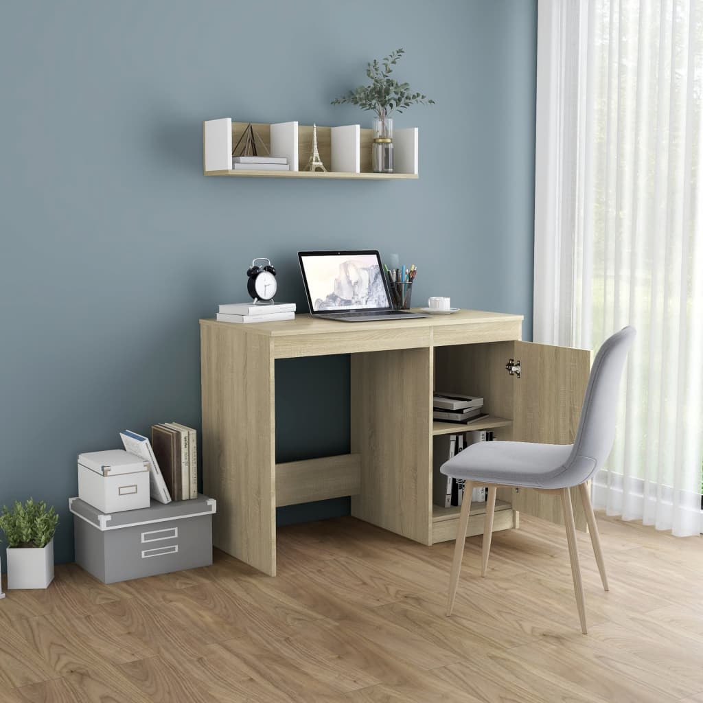 Desk Sonoma Oak 100x50x76 cm Chipboard- Desks - HomeShopIreland - Home Shop Ireland - Desks - Desk Sonoma Oak 100x50x76 cm Chipboard