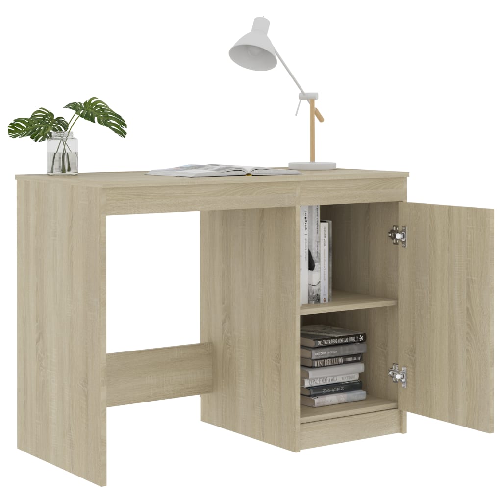Desk Sonoma Oak 100x50x76 cm Chipboard- Desks - HomeShopIreland - Home Shop Ireland - Desks - Desk Sonoma Oak 100x50x76 cm Chipboard