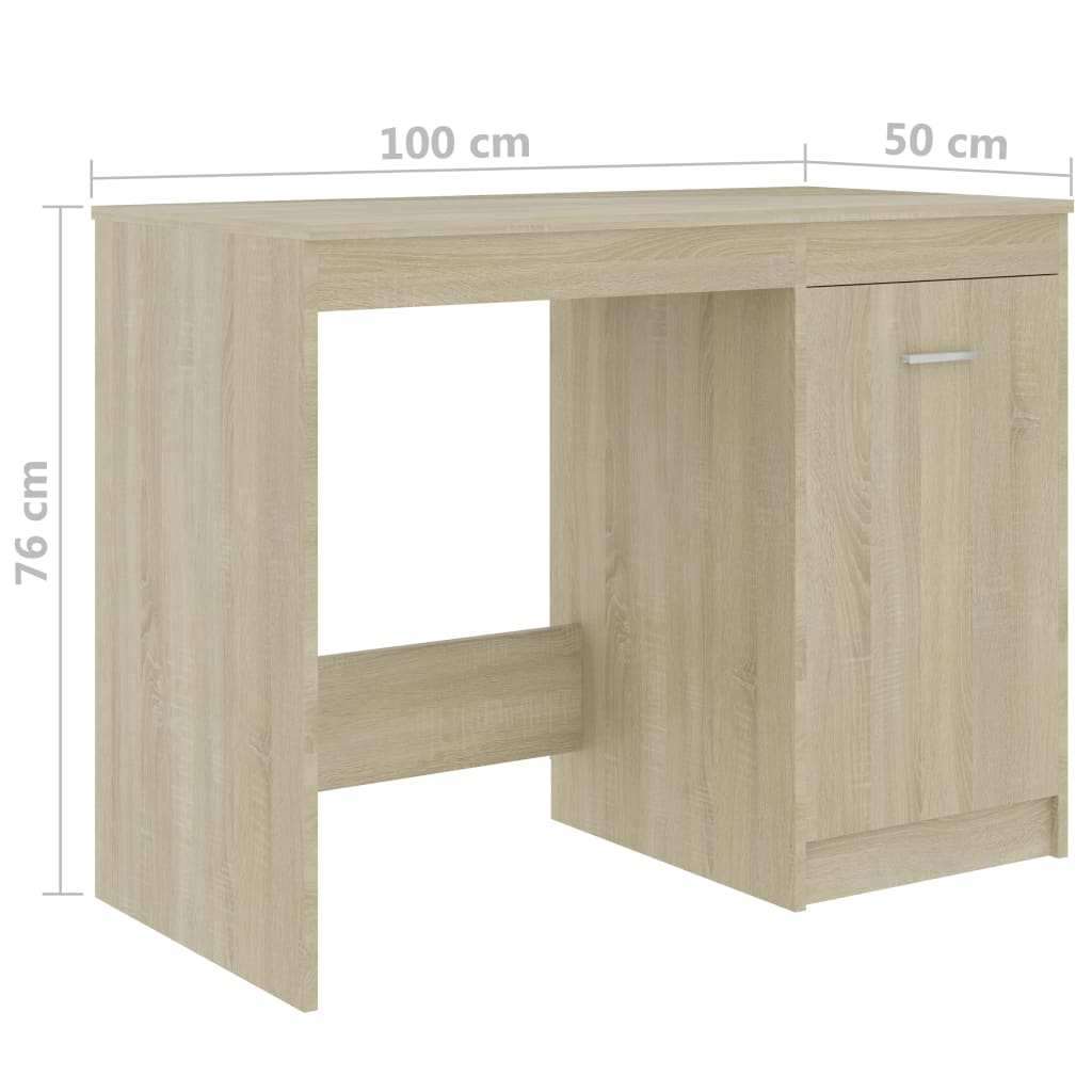 Desk Sonoma Oak 100x50x76 cm Chipboard- Desks - HomeShopIreland - Home Shop Ireland - Desks - Desk Sonoma Oak 100x50x76 cm Chipboard