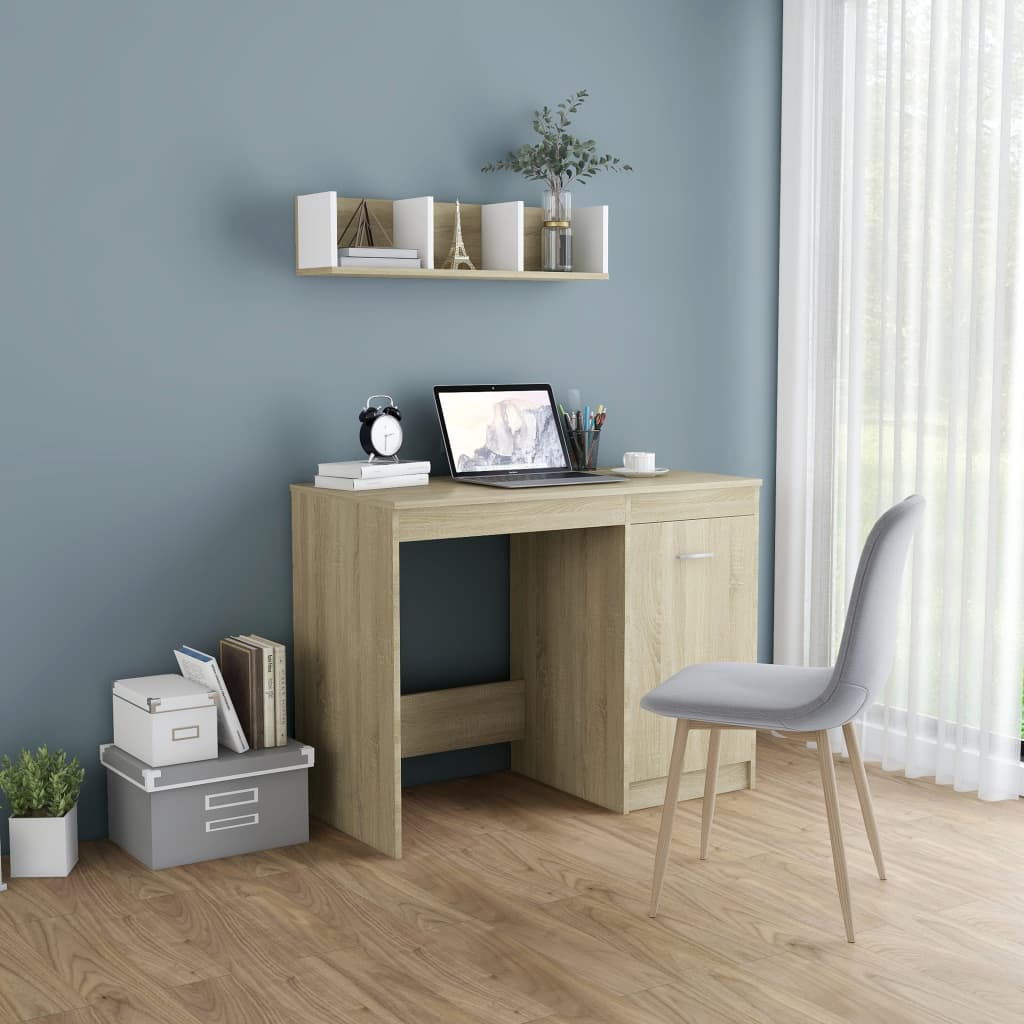 Desk Sonoma Oak 100x50x76 cm Chipboard- Desks - HomeShopIreland - Home Shop Ireland - Desks - Desk Sonoma Oak 100x50x76 cm Chipboard