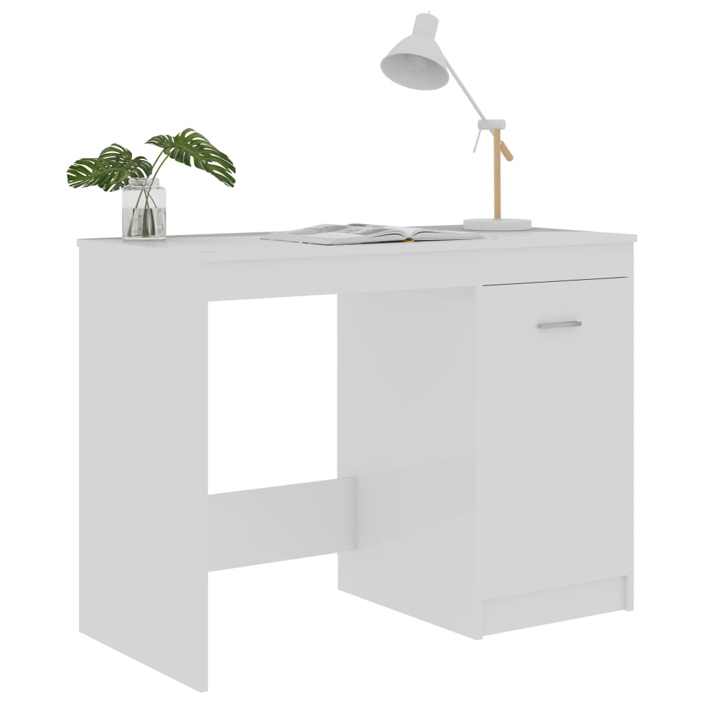 Desk High Gloss White 100x50x76 cm Chipboard- Desks - HomeShopIreland - Home Shop Ireland - Desks - Desk High Gloss White 100x50x76 cm Chipboard
