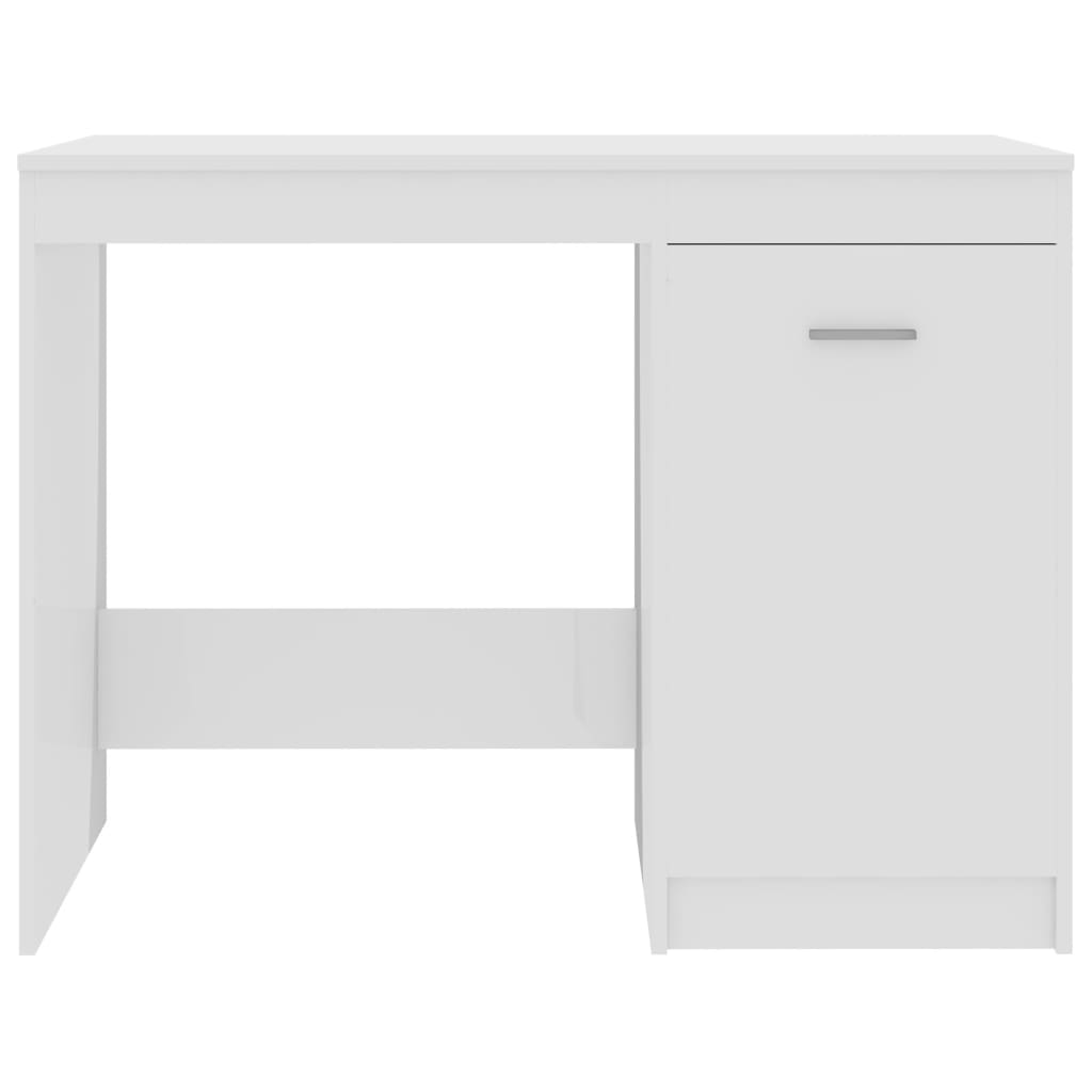 Desk High Gloss White 100x50x76 cm Chipboard- Desks - HomeShopIreland - Home Shop Ireland - Desks - Desk High Gloss White 100x50x76 cm Chipboard