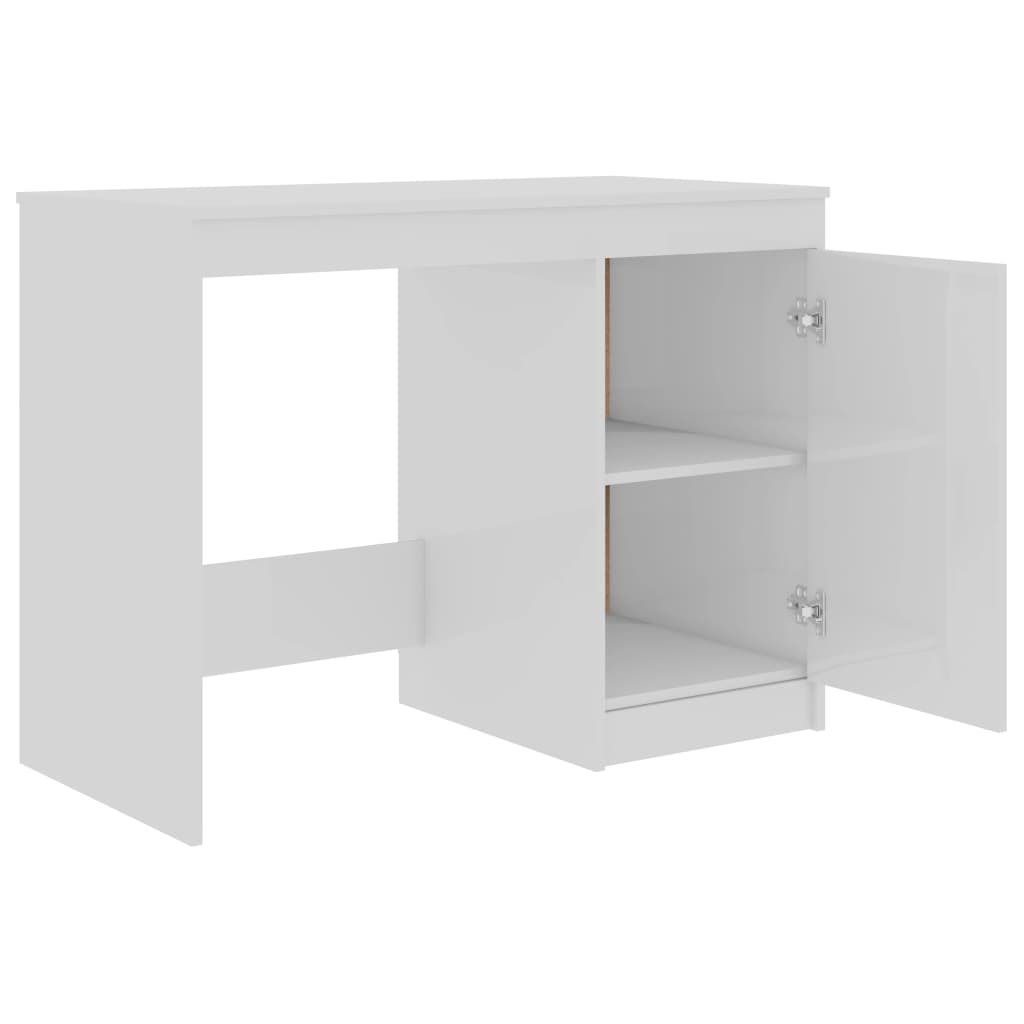 Desk High Gloss White 100x50x76 cm Chipboard- Desks - HomeShopIreland - Home Shop Ireland - Desks - Desk High Gloss White 100x50x76 cm Chipboard