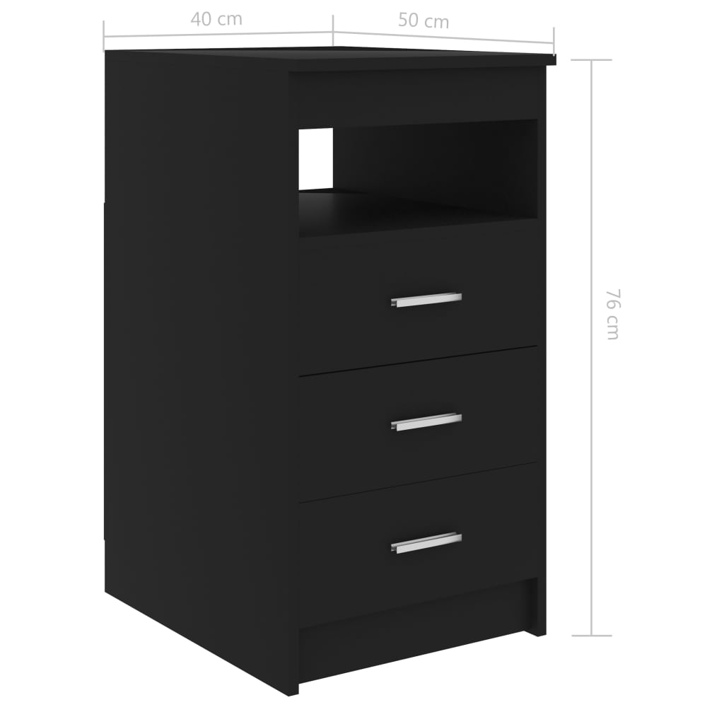 Drawer Cabinet Black 40x50x76 cm Chipboard- Storage Cabinets & Lockers - HomeShopIreland - Home Shop Ireland - Storage Cabinets & Lockers - Drawer Cabinet Black 40x50x76 cm Chipboard