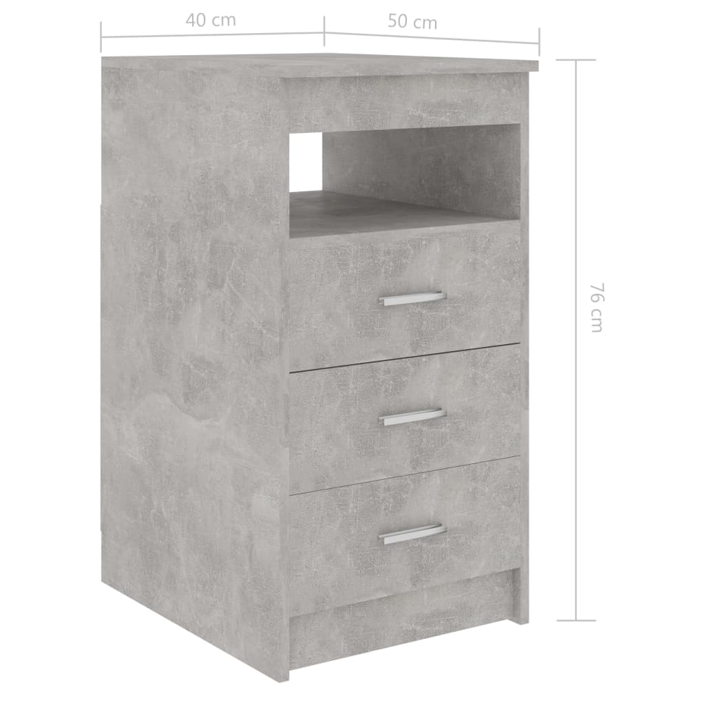 Drawer Cabinet Concrete Grey 40x50x76 cm Chipboard- Storage Cabinets & Lockers - HomeShopIreland - Home Shop Ireland - Storage Cabinets & Lockers - Drawer Cabinet Concrete Grey 40x50x76 cm Chipboard