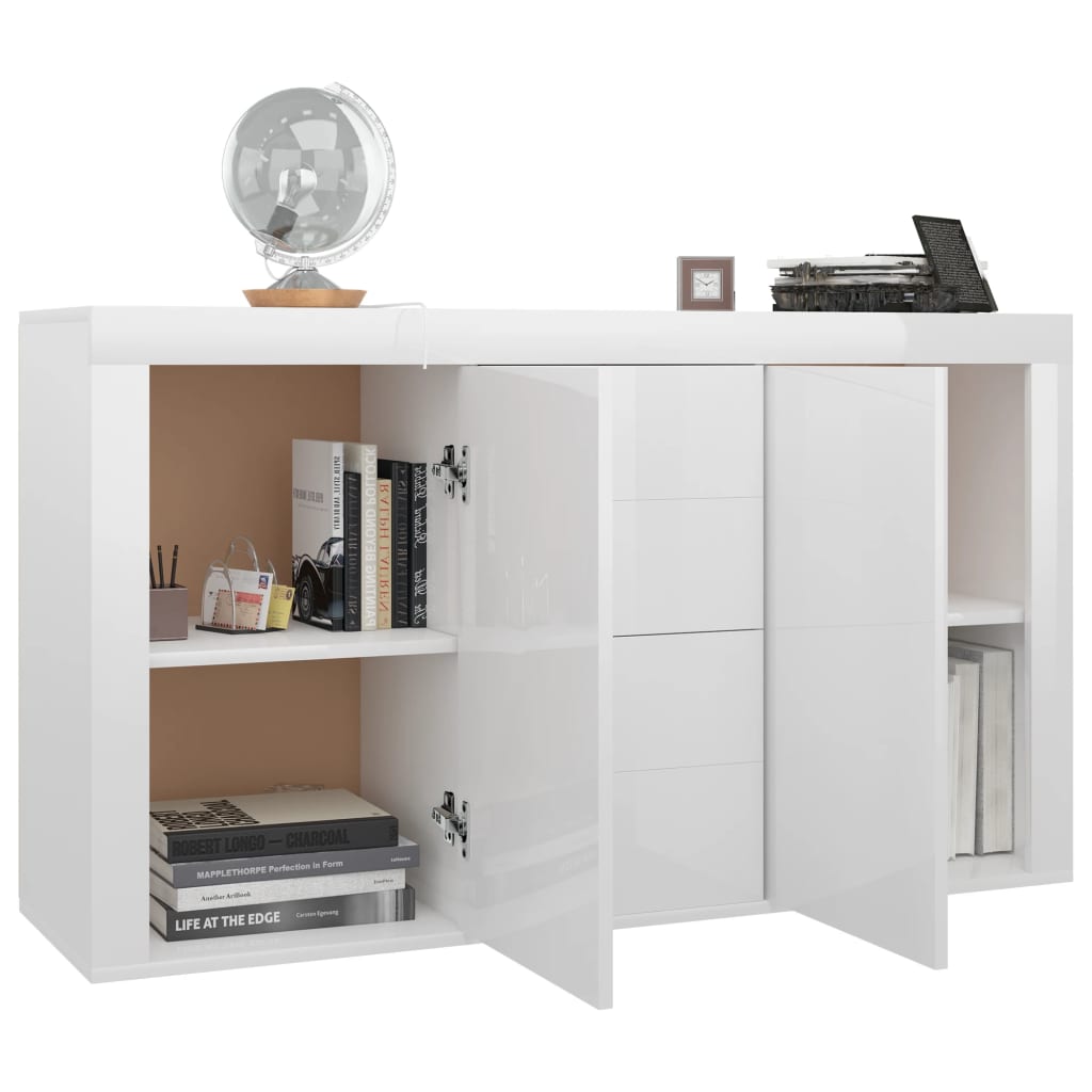 Sideboard High Gloss White 120x36x69 cm Chipboard- Buffets & Sideboards - HomeShopIreland - Home Shop Ireland - Buffets & Sideboards - Sideboard High Gloss White 120x36x69 cm Chipboard