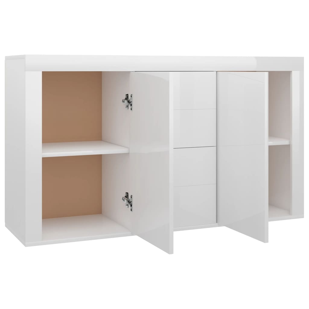 Sideboard High Gloss White 120x36x69 cm Chipboard- Buffets & Sideboards - HomeShopIreland - Home Shop Ireland - Buffets & Sideboards - Sideboard High Gloss White 120x36x69 cm Chipboard