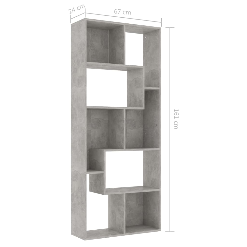 Book Cabinet Concrete Grey 67x24x161 cm Chipboard- Bookcases & Standing Shelves - HomeShopIreland - Home Shop Ireland - Bookcases & Standing Shelves - Book Cabinet Concrete Grey 67x24x161 cm Chipboard