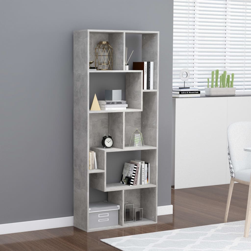 Book Cabinet Concrete Grey 67x24x161 cm Chipboard- Bookcases & Standing Shelves - HomeShopIreland - Home Shop Ireland - Bookcases & Standing Shelves - Book Cabinet Concrete Grey 67x24x161 cm Chipboard
