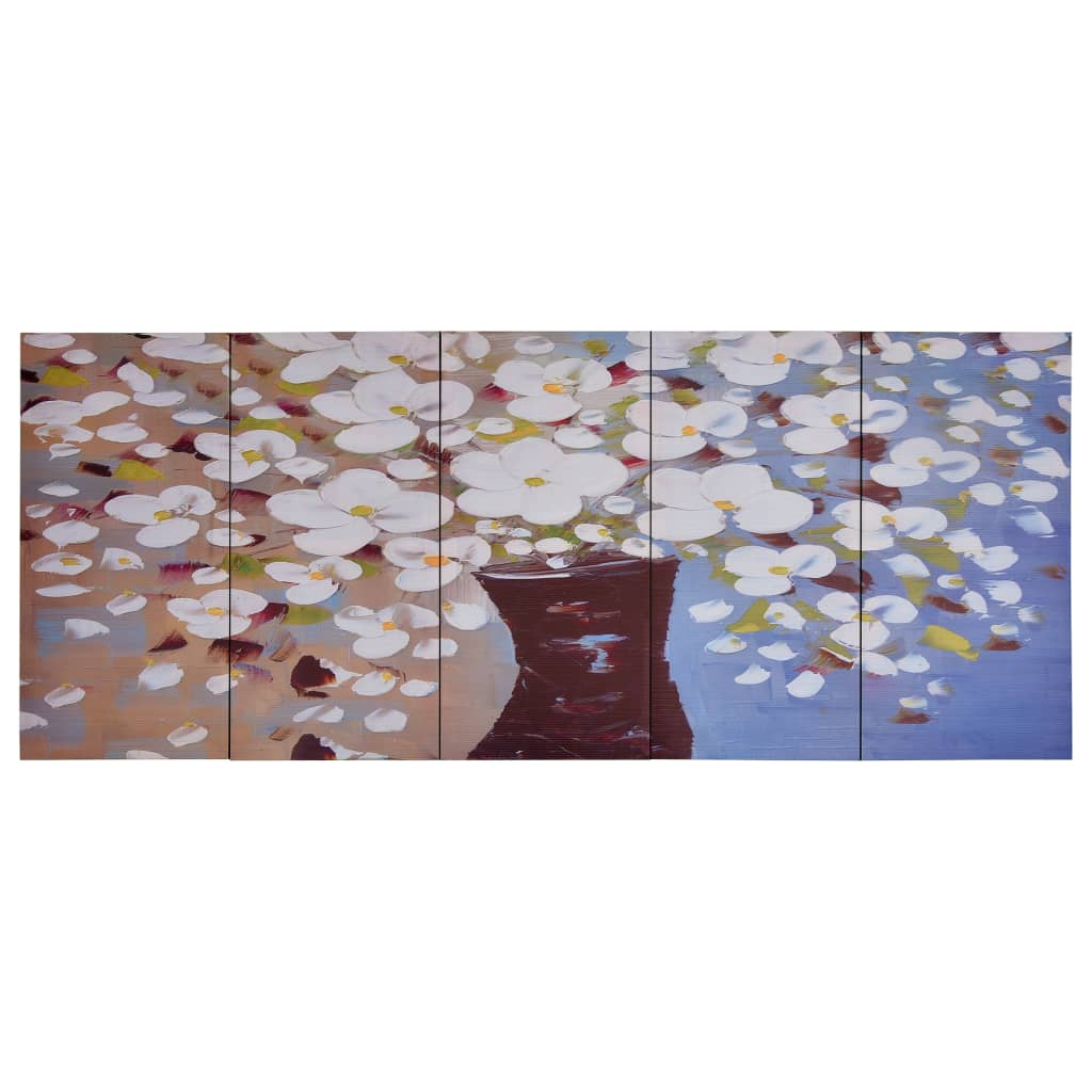 Canvas Wall Print Set Flowers in a Vase Multicolour 150x60 cm- Posters, Prints & Visual Artwork - HomeShopIreland - Home Shop Ireland - Posters, Prints & Visual Artwork - Canvas Wall Print Set Flowers in a Vase Multicolour 150x60 cm