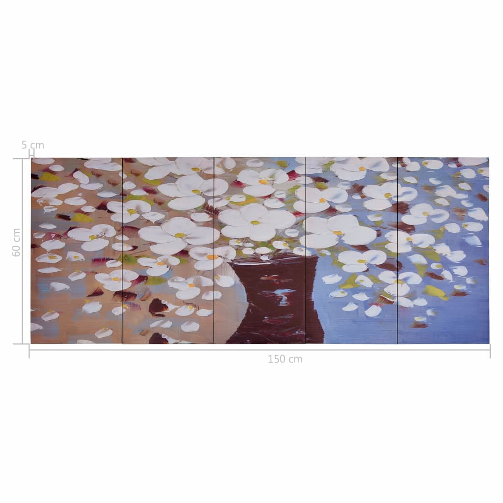 Canvas Wall Print Set Flowers in a Vase Multicolour 150x60 cm- Posters, Prints & Visual Artwork - HomeShopIreland - Home Shop Ireland - Posters, Prints & Visual Artwork - Canvas Wall Print Set Flowers in a Vase Multicolour 150x60 cm