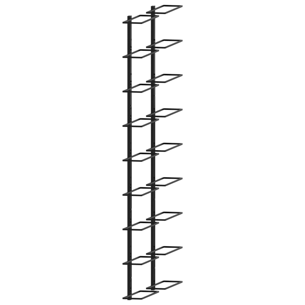 Wall-mounted Wine Racks for 18 Bottles 2 pcs Black Iron- Wine Racks - HomeShopIreland - Home Shop Ireland - Wine Racks - Wall-mounted Wine Racks for 18 Bottles 2 pcs Black Iron