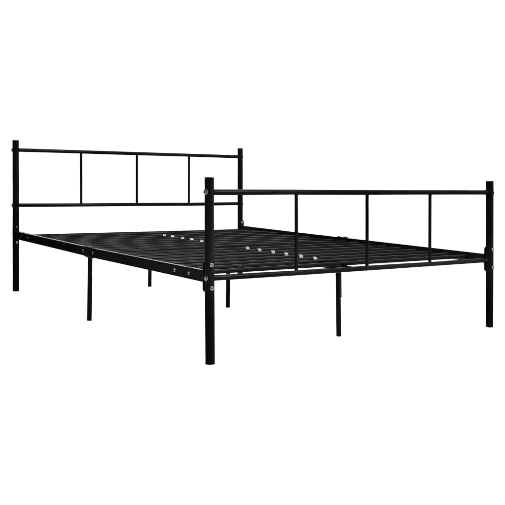 Bed Frame Black Metal 140x200 cm- Beds & Bed Frames - HomeShopIreland - Home Shop Ireland - Beds & Bed Frames - Bed Frame Black Metal 140x200 cm