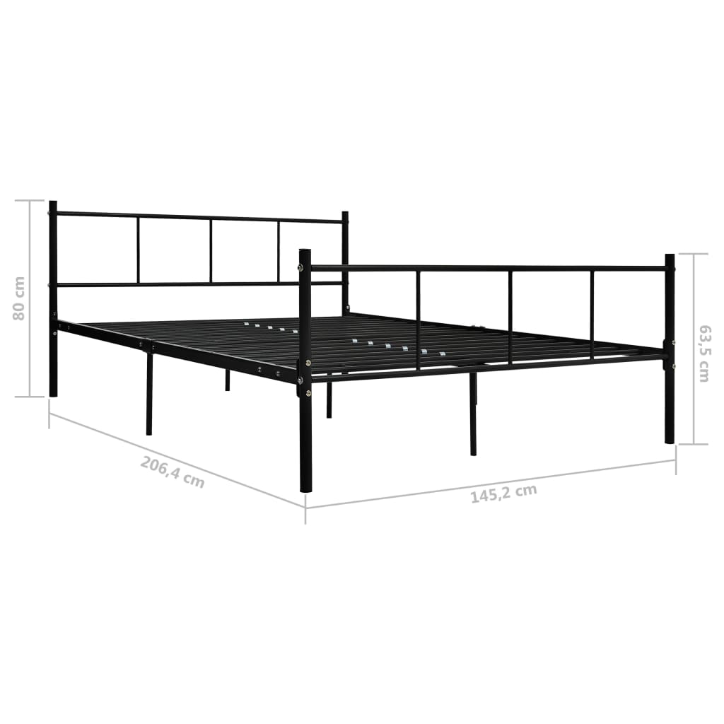 Bed Frame Black Metal 140x200 cm- Beds & Bed Frames - HomeShopIreland - Home Shop Ireland - Beds & Bed Frames - Bed Frame Black Metal 140x200 cm