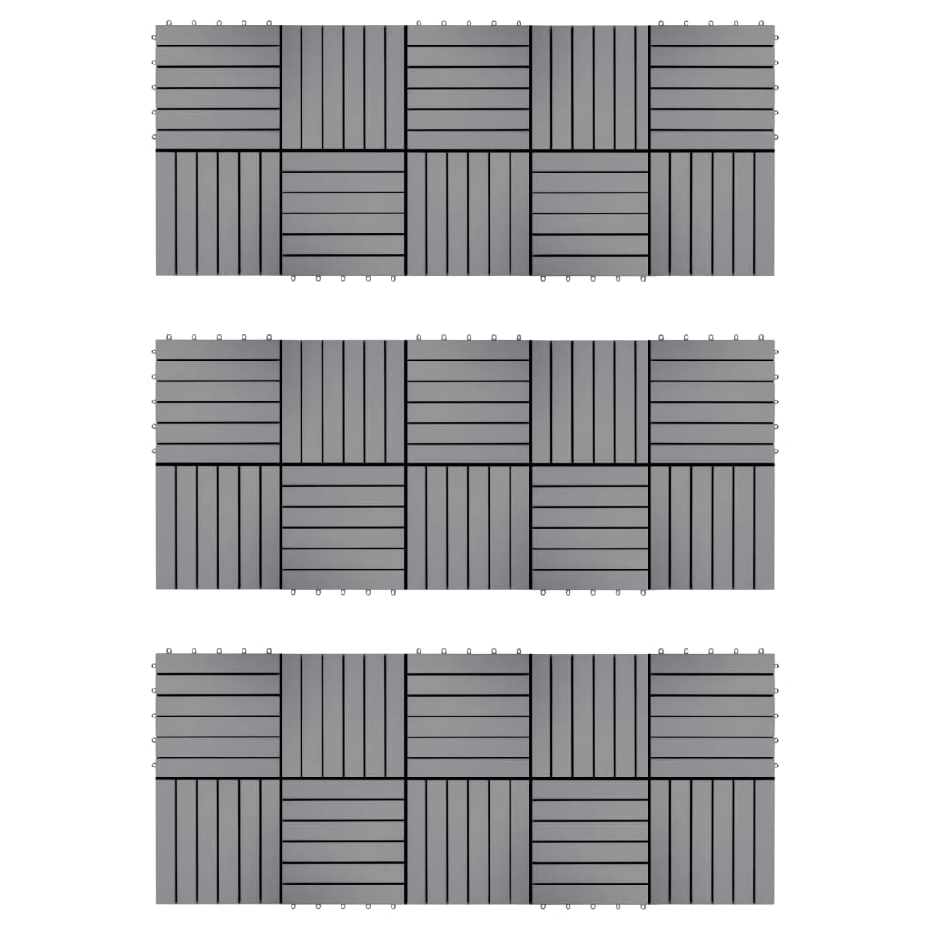 Decking Tiles 30 pcs Grey Wash 30x30 cm Solid Acacia Wood- Flooring & Carpet - HomeShopIreland - Home Shop Ireland - Flooring & Carpet - Decking Tiles 30 pcs Grey Wash 30x30 cm Solid Acacia Wood
