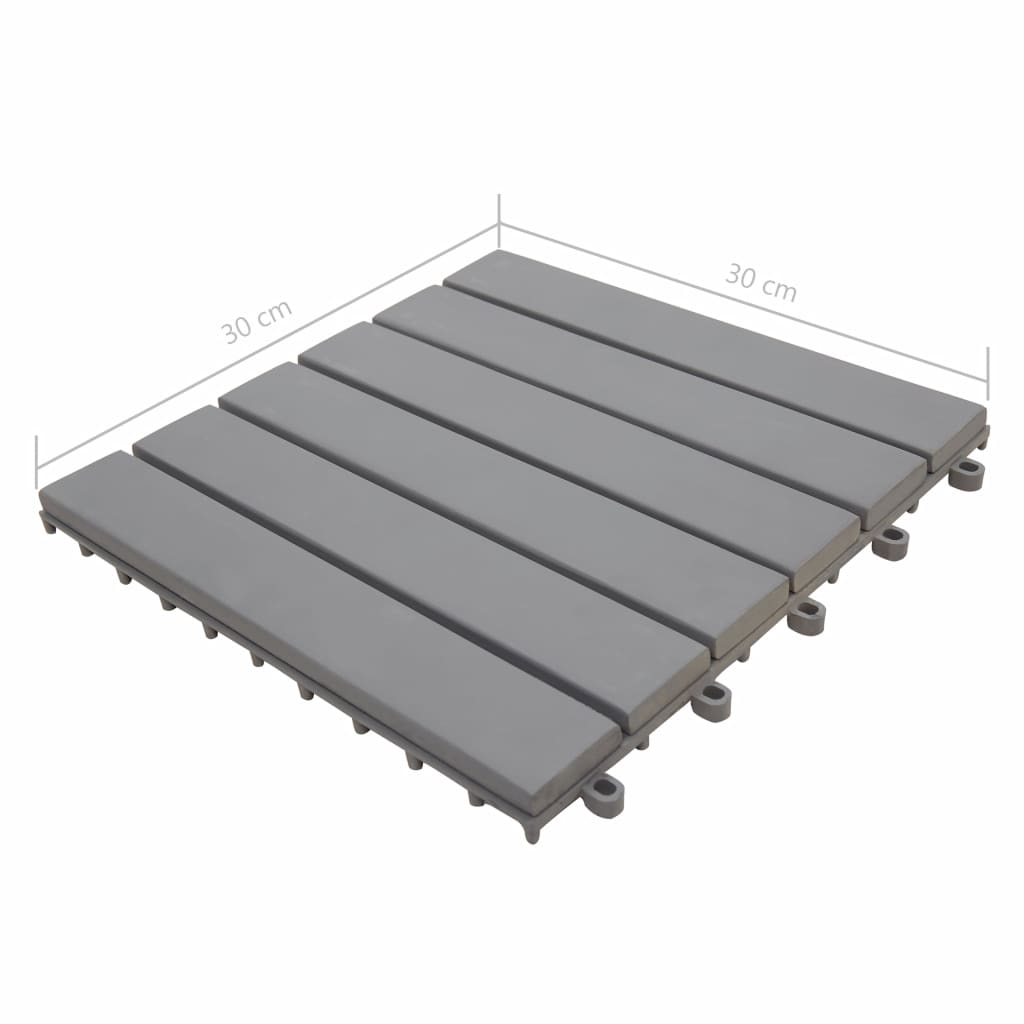 Decking Tiles 30 pcs Grey Wash 30x30 cm Solid Acacia Wood- Flooring & Carpet - HomeShopIreland - Home Shop Ireland - Flooring & Carpet - Decking Tiles 30 pcs Grey Wash 30x30 cm Solid Acacia Wood