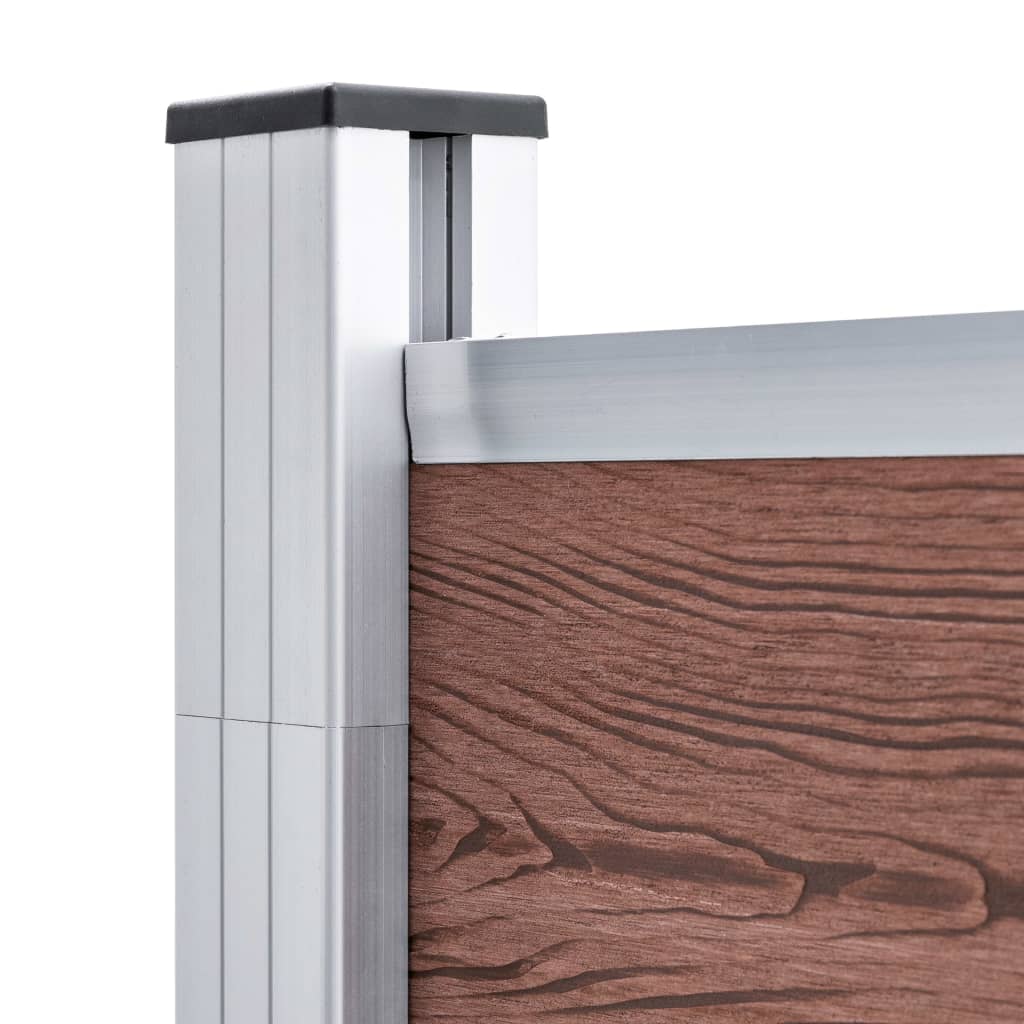 WPC Fence Set 1 Square + 1 Slanted 273x186 cm Brown- Fence Panels - HomeShopIreland - Home Shop Ireland - Fence Panels - WPC Fence Set 1 Square + 1 Slanted 273x186 cm Brown