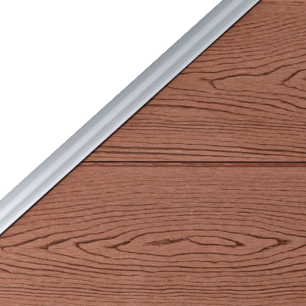 WPC Fence Set 1 Square + 1 Slanted 273x186 cm Brown- Fence Panels - HomeShopIreland - Home Shop Ireland - Fence Panels - WPC Fence Set 1 Square + 1 Slanted 273x186 cm Brown