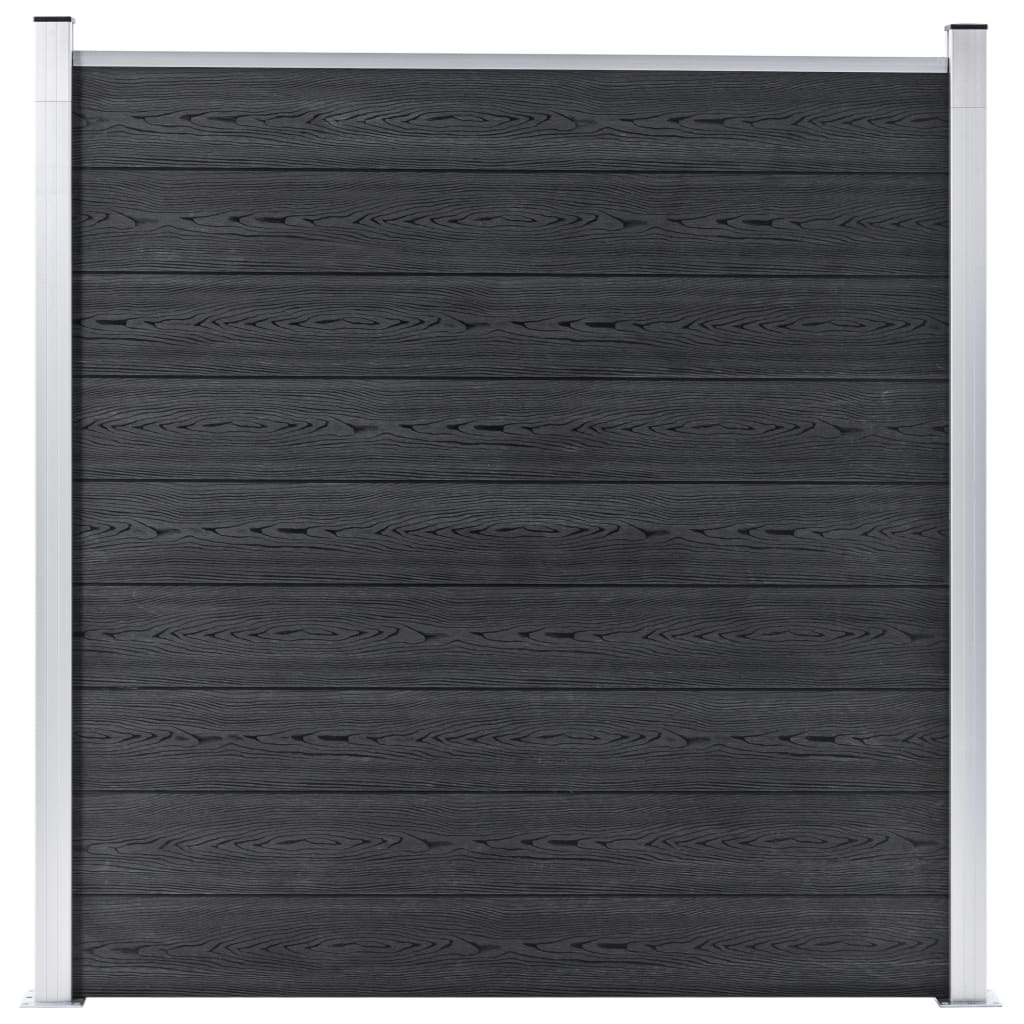 WPC Fence Set 1 Square + 1 Slanted 273x186 cm Grey- Fence Panels - HomeShopIreland - Home Shop Ireland - Fence Panels - WPC Fence Set 1 Square + 1 Slanted 273x186 cm Grey