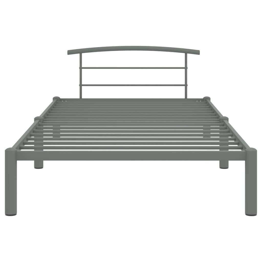 Bed Frame Grey Metal 90x200 cm- Beds & Bed Frames - HomeShopIreland - Home Shop Ireland - Beds & Bed Frames - Bed Frame Grey Metal 90x200 cm
