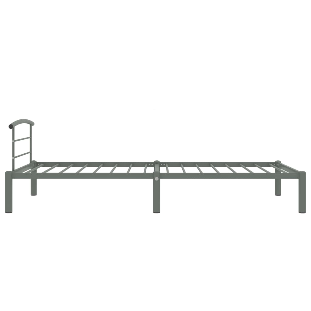 Bed Frame Grey Metal 90x200 cm- Beds & Bed Frames - HomeShopIreland - Home Shop Ireland - Beds & Bed Frames - Bed Frame Grey Metal 90x200 cm
