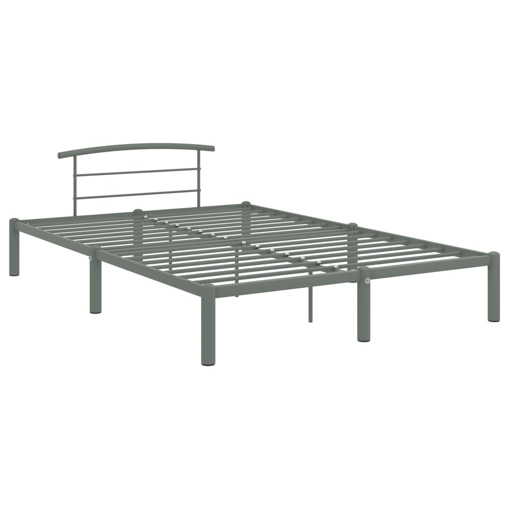 Bed Frame Grey Metal 120x200 cm- Beds & Bed Frames - HomeShopIreland - Home Shop Ireland - Beds & Bed Frames - Bed Frame Grey Metal 120x200 cm