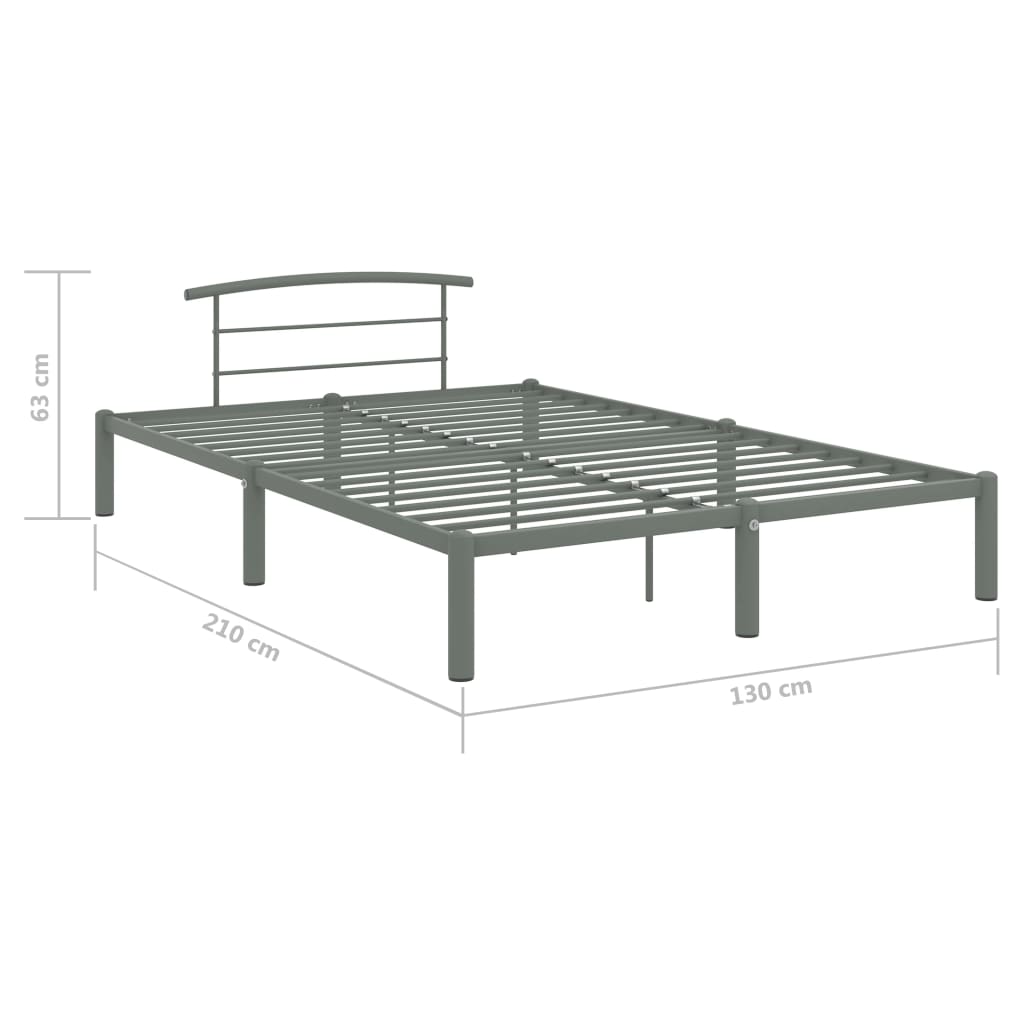 Bed Frame Grey Metal 120x200 cm- Beds & Bed Frames - HomeShopIreland - Home Shop Ireland - Beds & Bed Frames - Bed Frame Grey Metal 120x200 cm