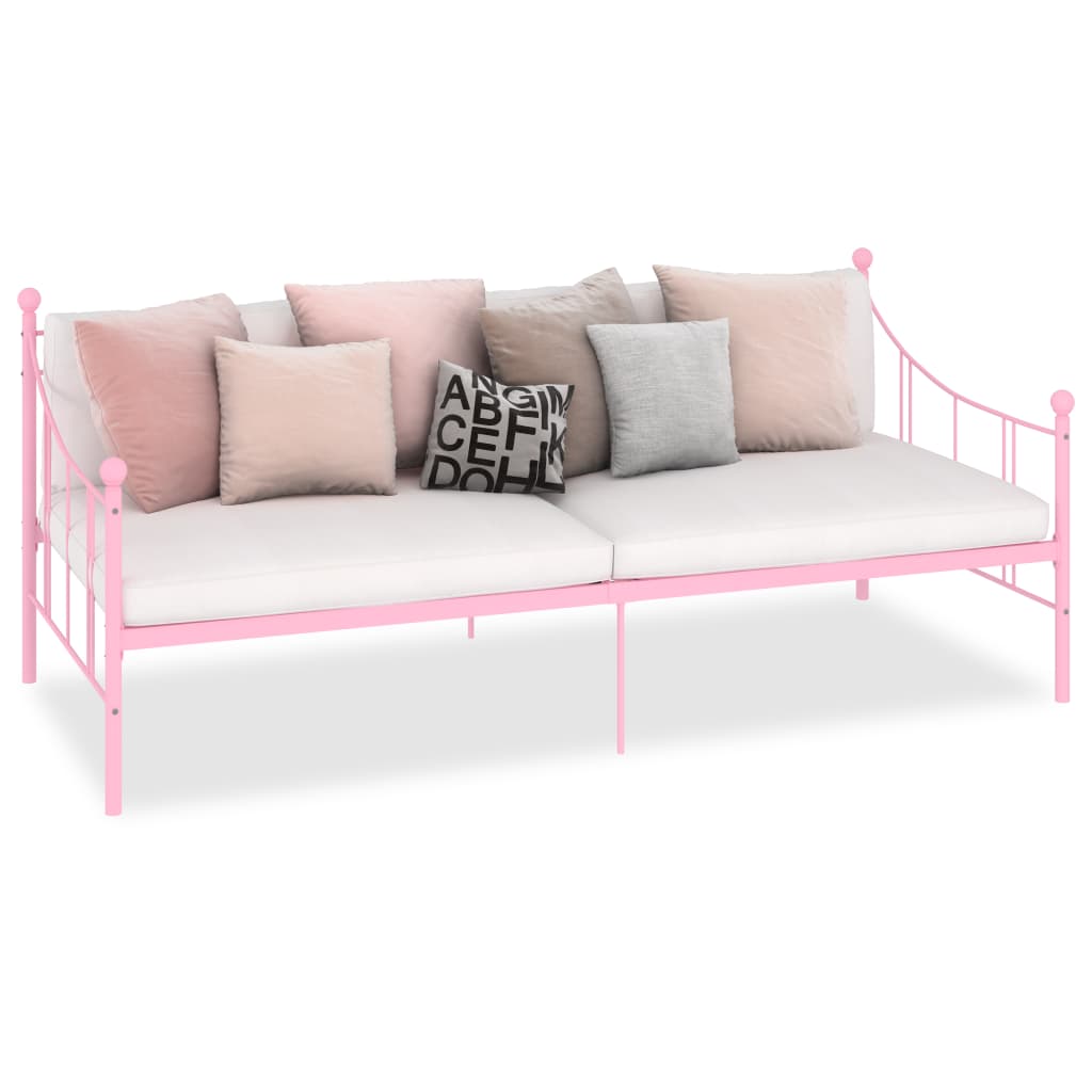 Daybed Frame Pink Metal 90x200 cm- Beds & Bed Frames - HomeShopIreland - Home Shop Ireland - Beds & Bed Frames - Daybed Frame Pink Metal 90x200 cm