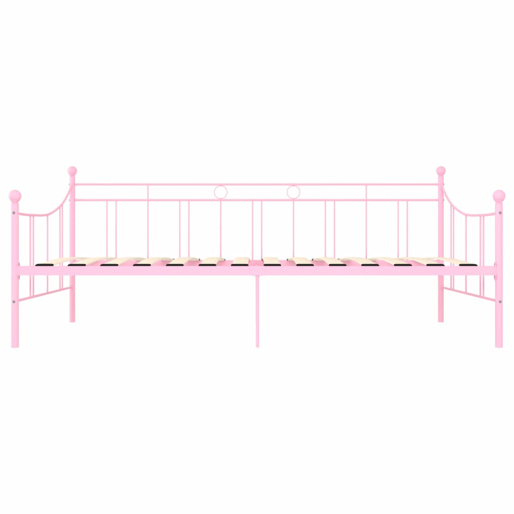 Daybed Frame Pink Metal 90x200 cm- Beds & Bed Frames - HomeShopIreland - Home Shop Ireland - Beds & Bed Frames - Daybed Frame Pink Metal 90x200 cm