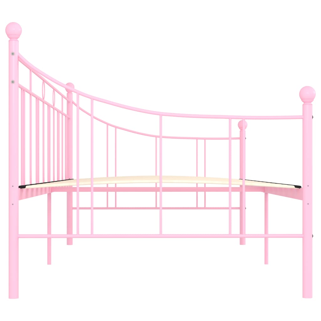 Daybed Frame Pink Metal 90x200 cm- Beds & Bed Frames - HomeShopIreland - Home Shop Ireland - Beds & Bed Frames - Daybed Frame Pink Metal 90x200 cm