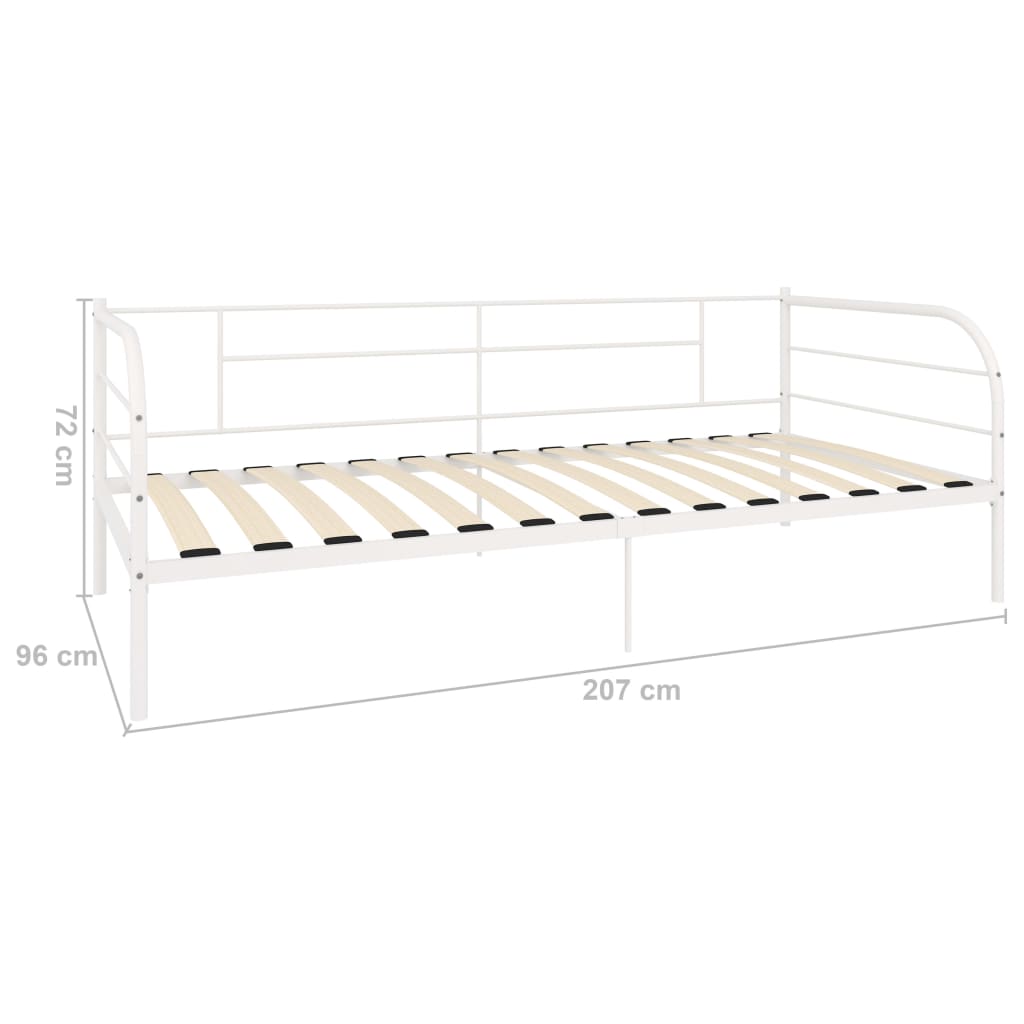 Daybed Frame White Metal 90x200 cm- Beds & Bed Frames - HomeShopIreland - Home Shop Ireland - Beds & Bed Frames - Daybed Frame White Metal 90x200 cm