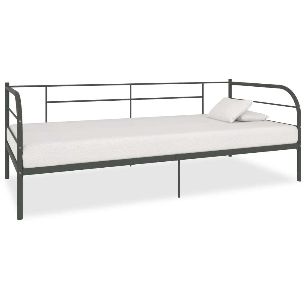 Daybed Frame Grey Metal 90x200 cm- Beds & Bed Frames - HomeShopIreland - Home Shop Ireland - Beds & Bed Frames - Daybed Frame Grey Metal 90x200 cm