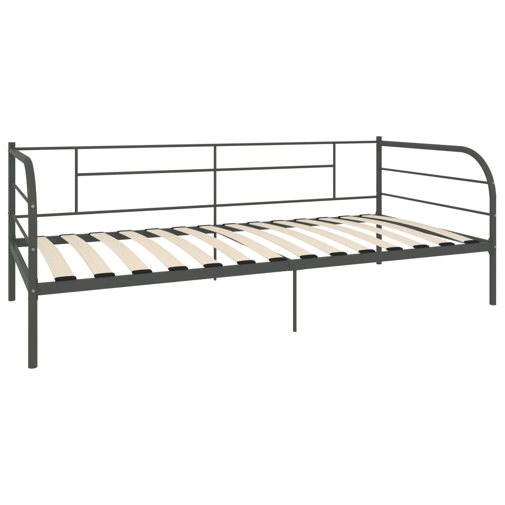 Daybed Frame Grey Metal 90x200 cm- Beds & Bed Frames - HomeShopIreland - Home Shop Ireland - Beds & Bed Frames - Daybed Frame Grey Metal 90x200 cm