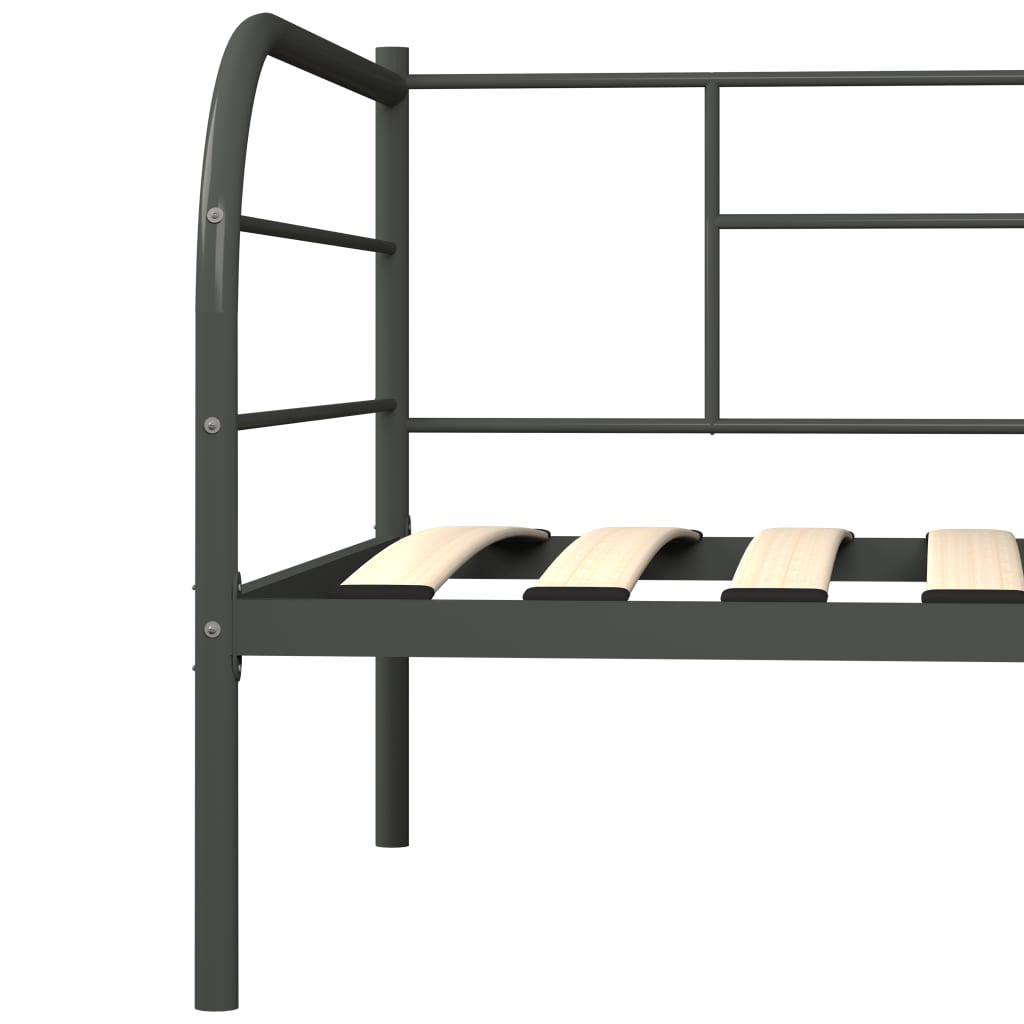 Daybed Frame Grey Metal 90x200 cm- Beds & Bed Frames - HomeShopIreland - Home Shop Ireland - Beds & Bed Frames - Daybed Frame Grey Metal 90x200 cm