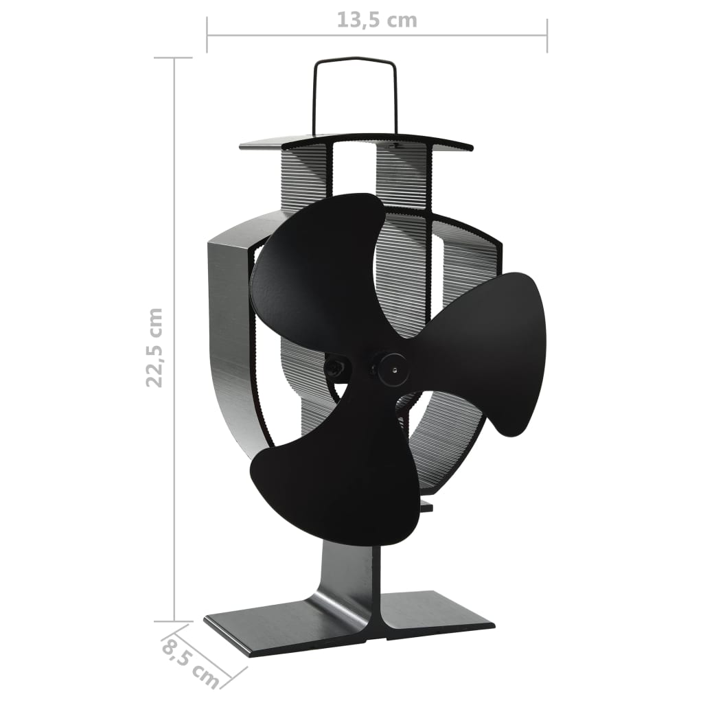 Heat Powered Stove Fan 3 Blades Black- Wood Stove Fans & Blowers - HomeShopIreland - Home Shop Ireland - Wood Stove Fans & Blowers - Heat Powered Stove Fan 3 Blades Black