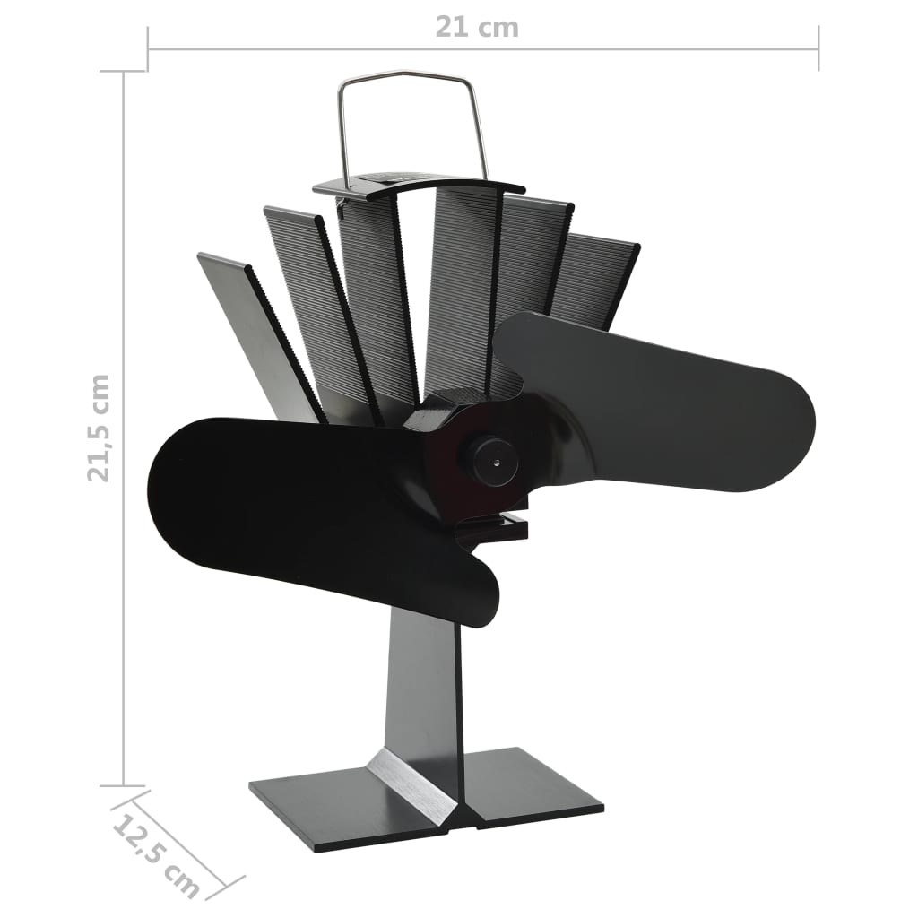 Heat Powered Stove Fan 2 Blades Black- Wood Stove Fans & Blowers - HomeShopIreland - Home Shop Ireland - Wood Stove Fans & Blowers - Heat Powered Stove Fan 2 Blades Black