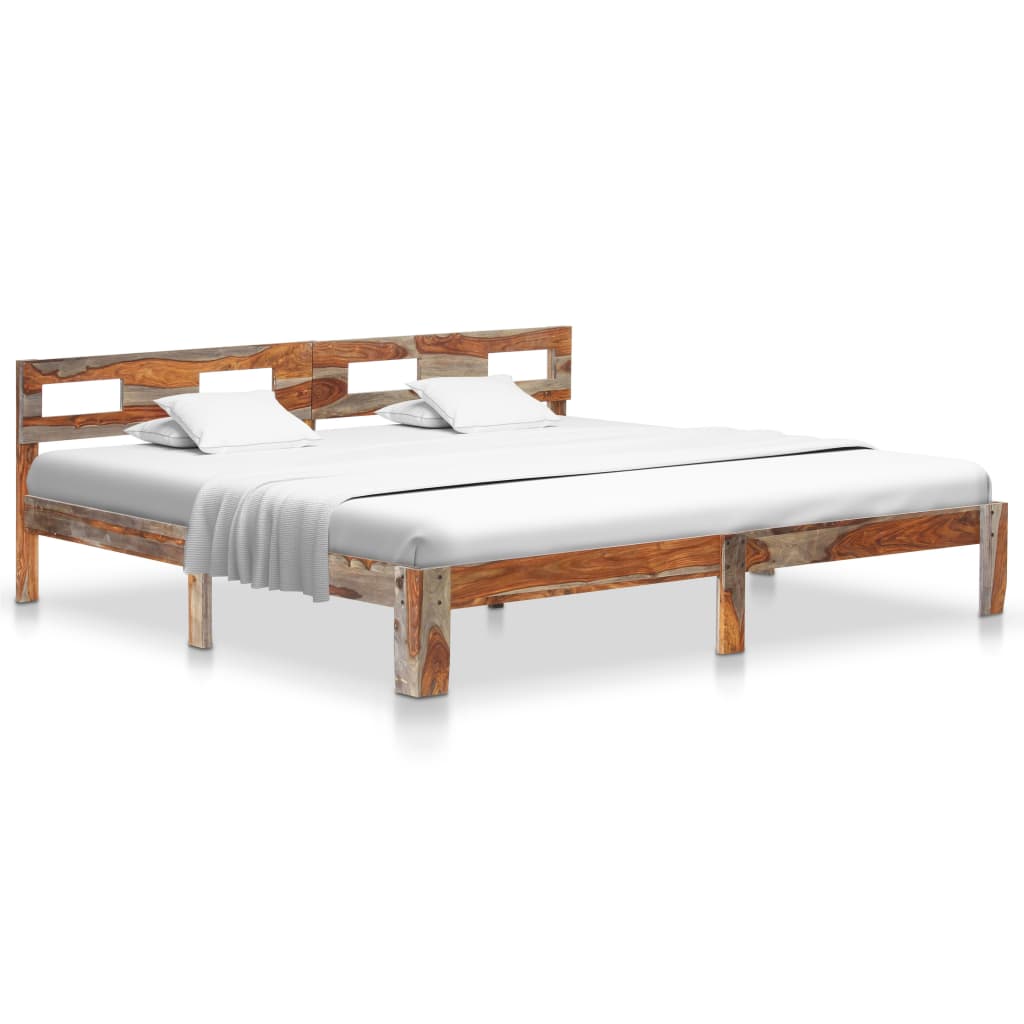 Bed Frame Solid Sheesham Wood 200x200 cm- Beds & Bed Frames - HomeShopIreland - Home Shop Ireland - Beds & Bed Frames - Bed Frame Solid Sheesham Wood 200x200 cm