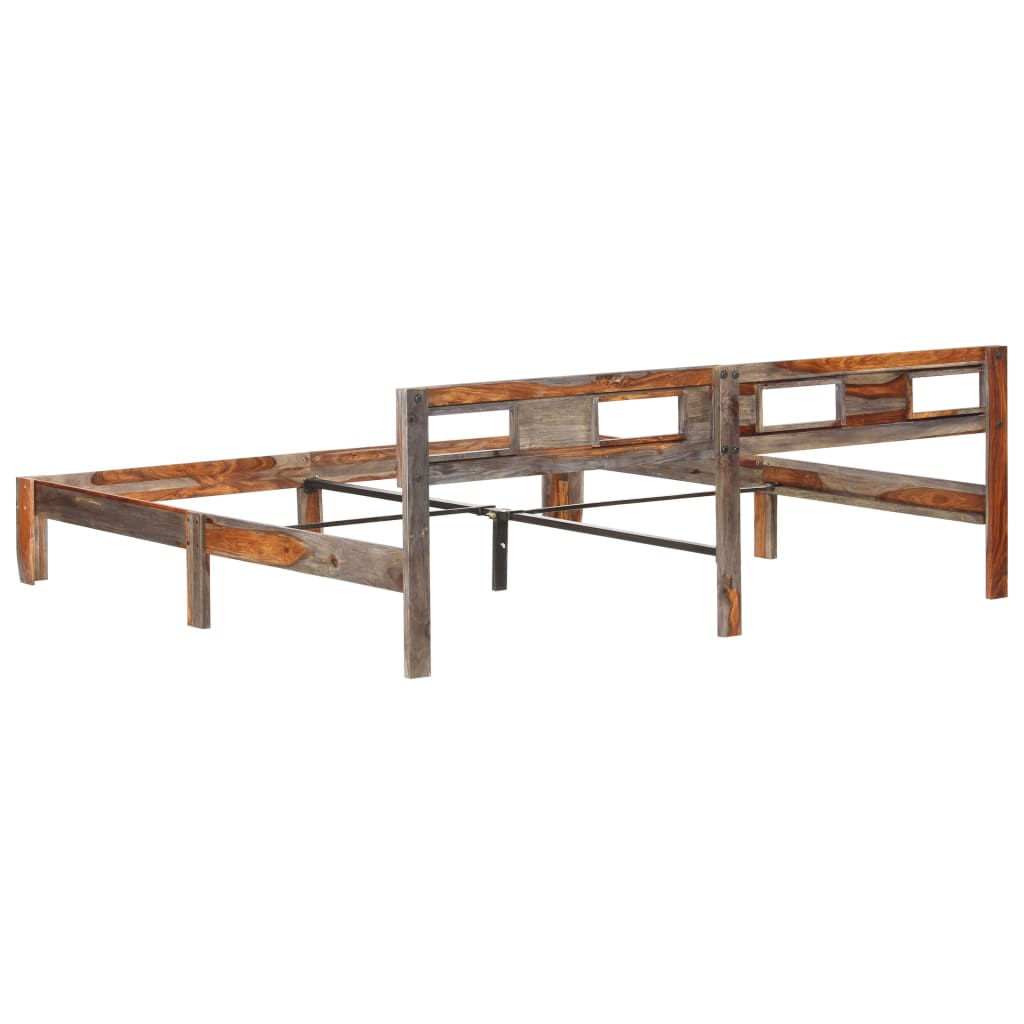 Bed Frame Solid Sheesham Wood 200x200 cm- Beds & Bed Frames - HomeShopIreland - Home Shop Ireland - Beds & Bed Frames - Bed Frame Solid Sheesham Wood 200x200 cm