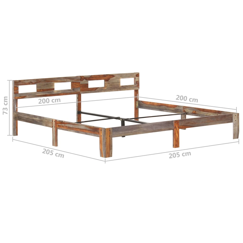 Bed Frame Solid Sheesham Wood 200x200 cm- Beds & Bed Frames - HomeShopIreland - Home Shop Ireland - Beds & Bed Frames - Bed Frame Solid Sheesham Wood 200x200 cm