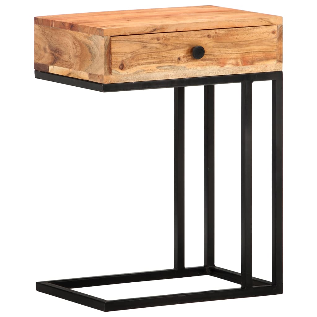 U-Shaped Side Table 45x30x61cm Solid Acacia Wood- End Tables - HomeShopIreland - Home Shop Ireland - End Tables - U-Shaped Side Table 45x30x61cm Solid Acacia Wood