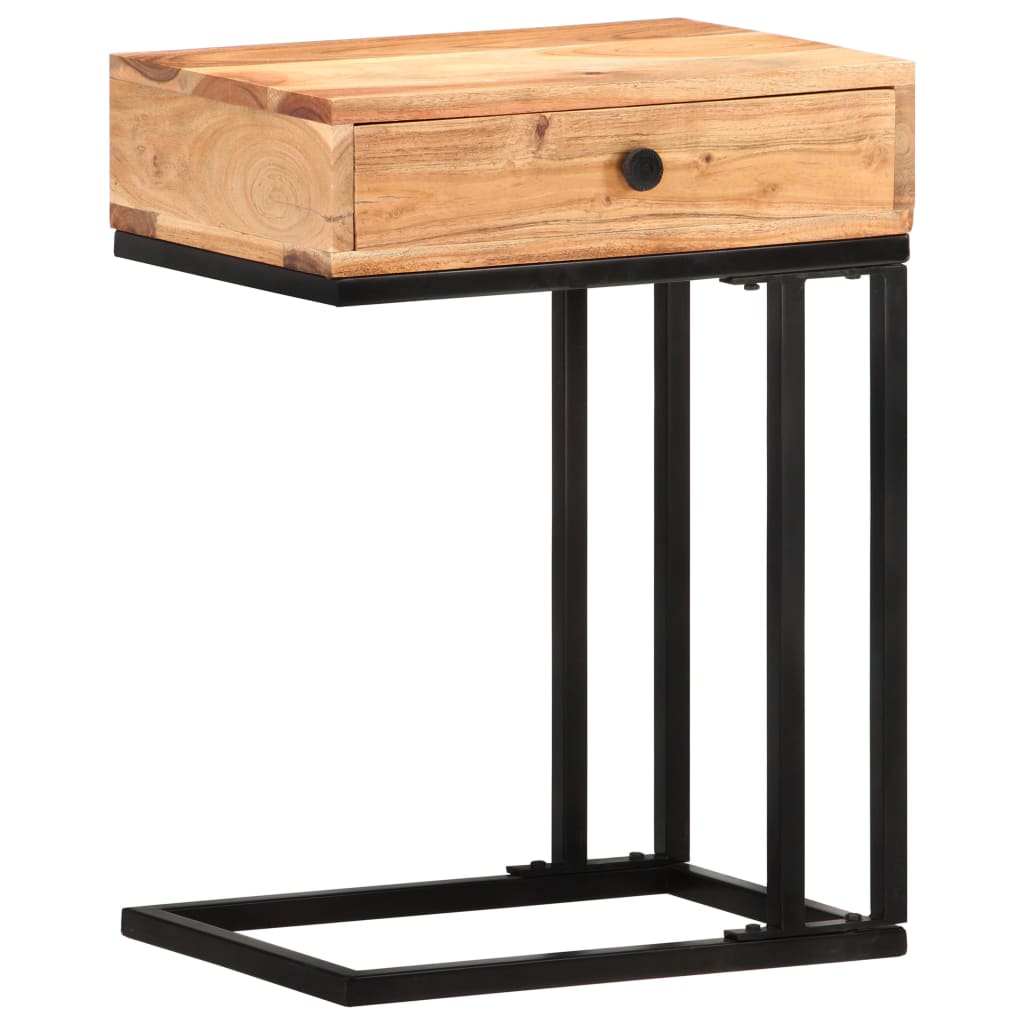 U-Shaped Side Table 45x30x61cm Solid Acacia Wood- End Tables - HomeShopIreland - Home Shop Ireland - End Tables - U-Shaped Side Table 45x30x61cm Solid Acacia Wood