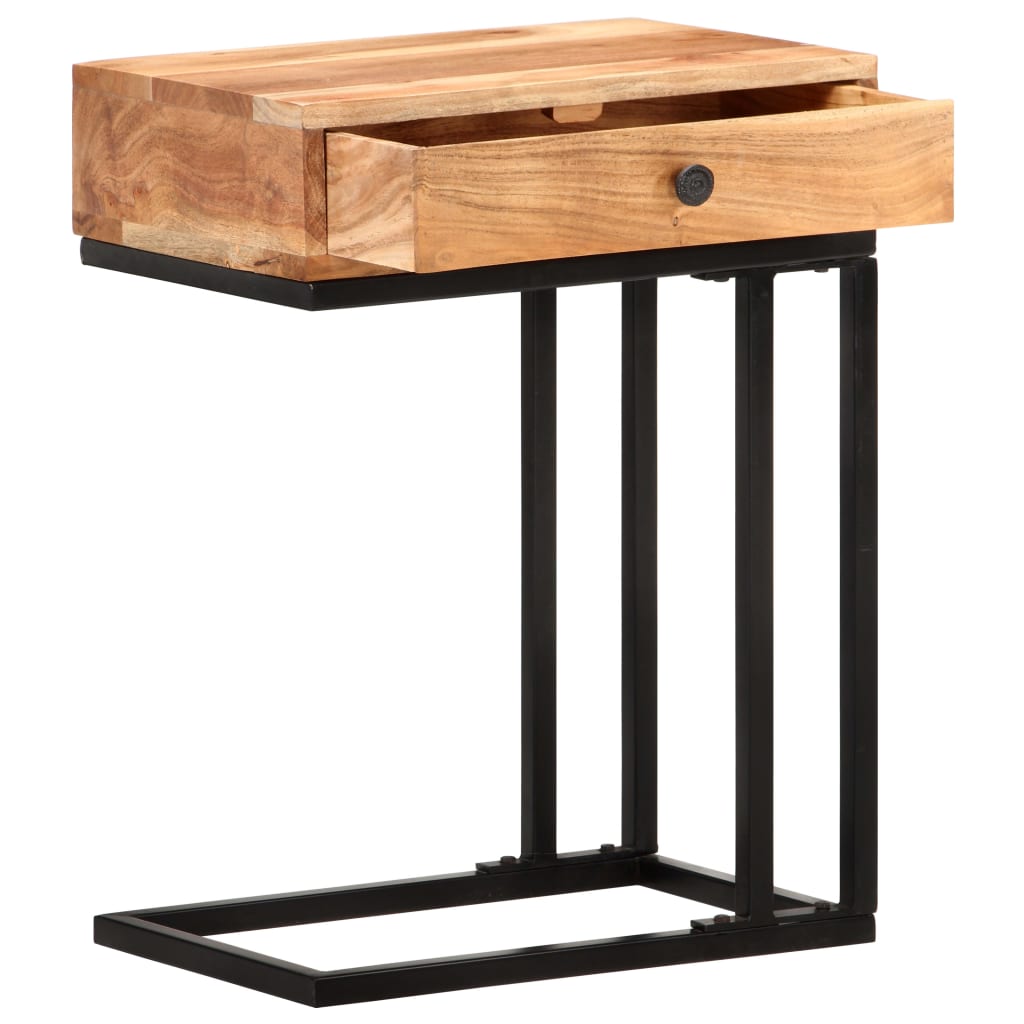 U-Shaped Side Table 45x30x61cm Solid Acacia Wood- End Tables - HomeShopIreland - Home Shop Ireland - End Tables - U-Shaped Side Table 45x30x61cm Solid Acacia Wood