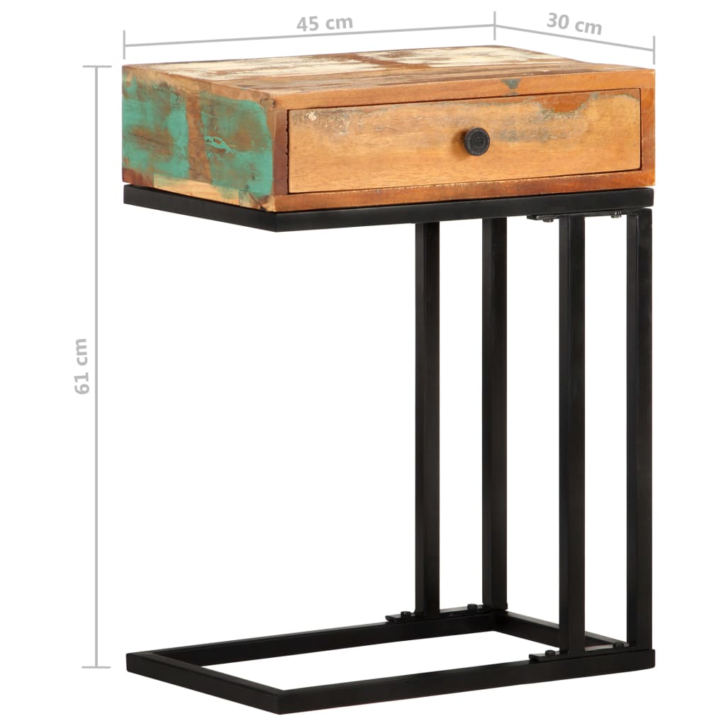 U-Shaped Side Table 45x30x61 cm Solid Reclaimed Wood- End Tables - HomeShopIreland - Home Shop Ireland - End Tables - U-Shaped Side Table 45x30x61 cm Solid Reclaimed Wood