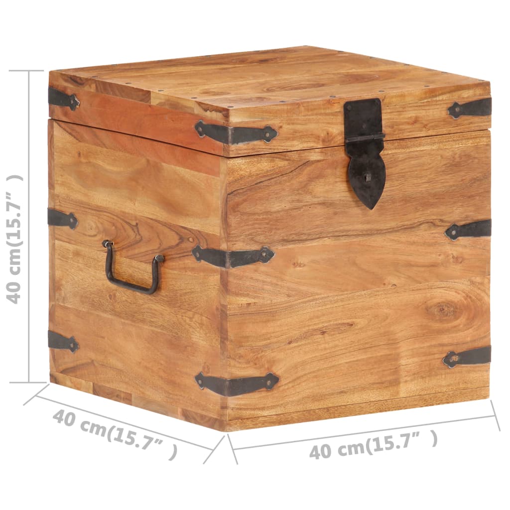Chest 40x40x40 cm Solid Acacia Wood- Storage Chests - HomeShopIreland - Home Shop Ireland - Storage Chests - Chest 40x40x40 cm Solid Acacia Wood