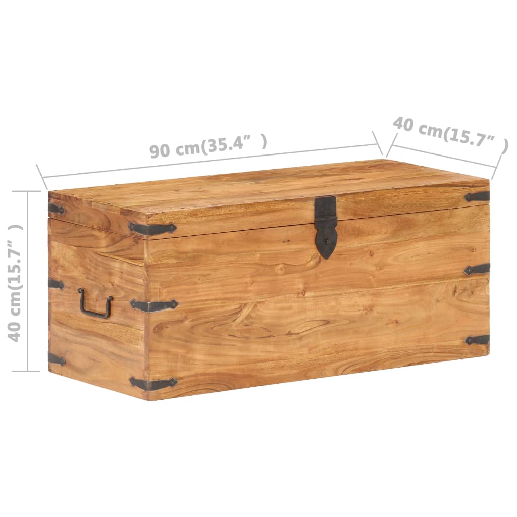 Chest 90x40x40 cm Solid Acacia Wood- Storage Chests - HomeShopIreland - Home Shop Ireland - Storage Chests - Chest 90x40x40 cm Solid Acacia Wood