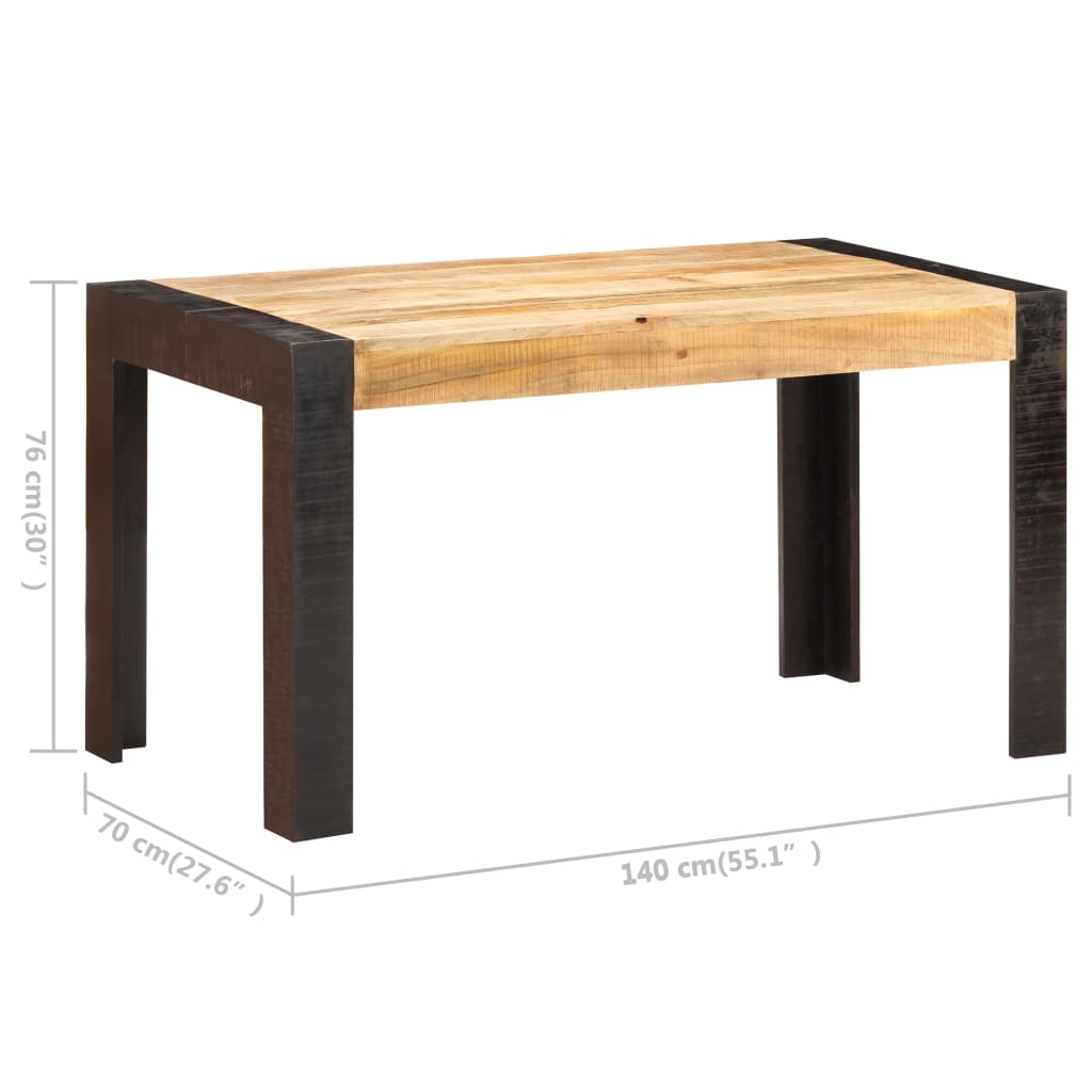 Dining Table 140x70x76 cm Solid Rough Mango Wood- Kitchen & Dining Room Tables - HomeShopIreland - Home Shop Ireland - Kitchen & Dining Room Tables - Dining Table 140x70x76 cm Solid Rough Mango Wood
