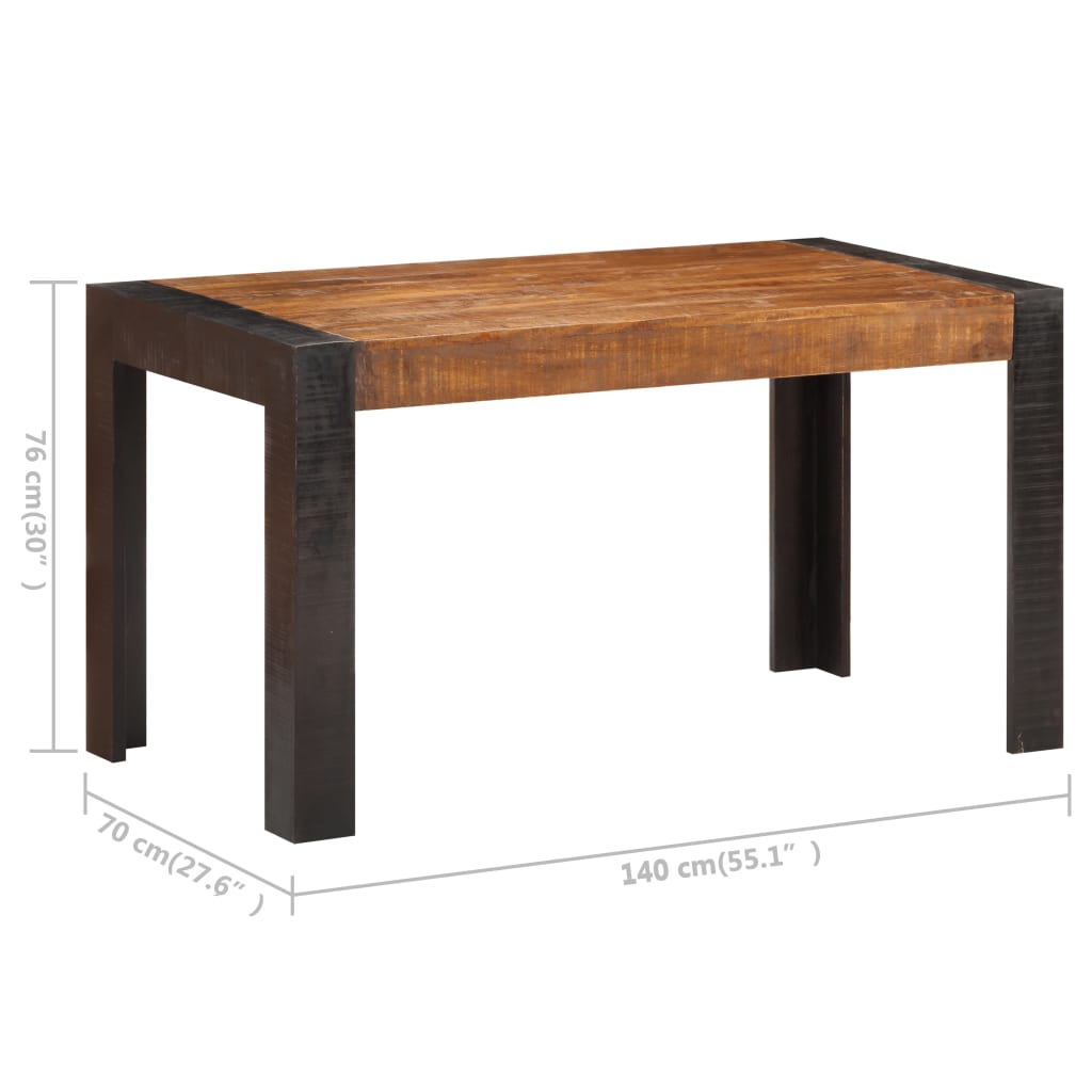 Dining Table 140x70x76 cm Solid Rough Mango Wood- Kitchen & Dining Room Tables - HomeShopIreland - Home Shop Ireland - Kitchen & Dining Room Tables - Dining Table 140x70x76 cm Solid Rough Mango Wood