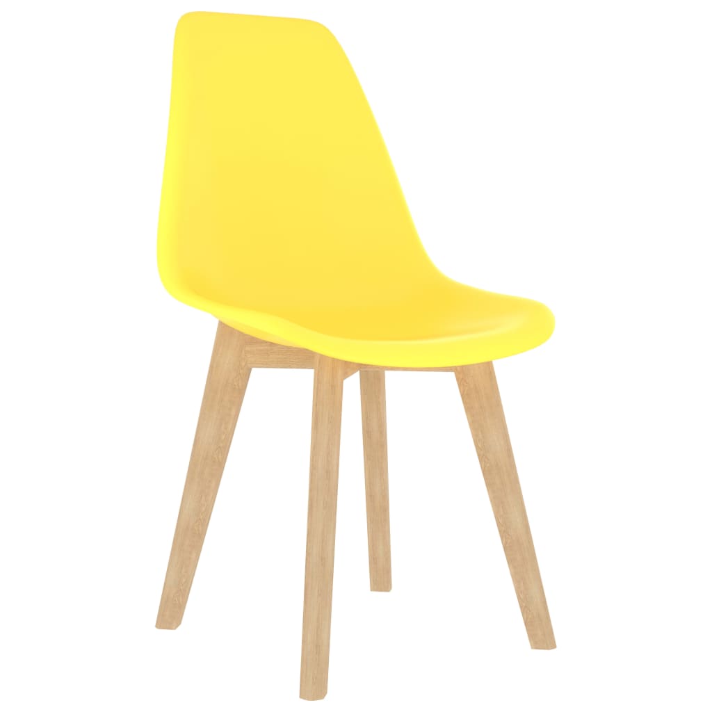 Dining Chairs 6 pcs Yellow Plastic- Kitchen & Dining Room Chairs - HomeShopIreland - Home Shop Ireland - Kitchen & Dining Room Chairs - Dining Chairs 6 pcs Yellow Plastic