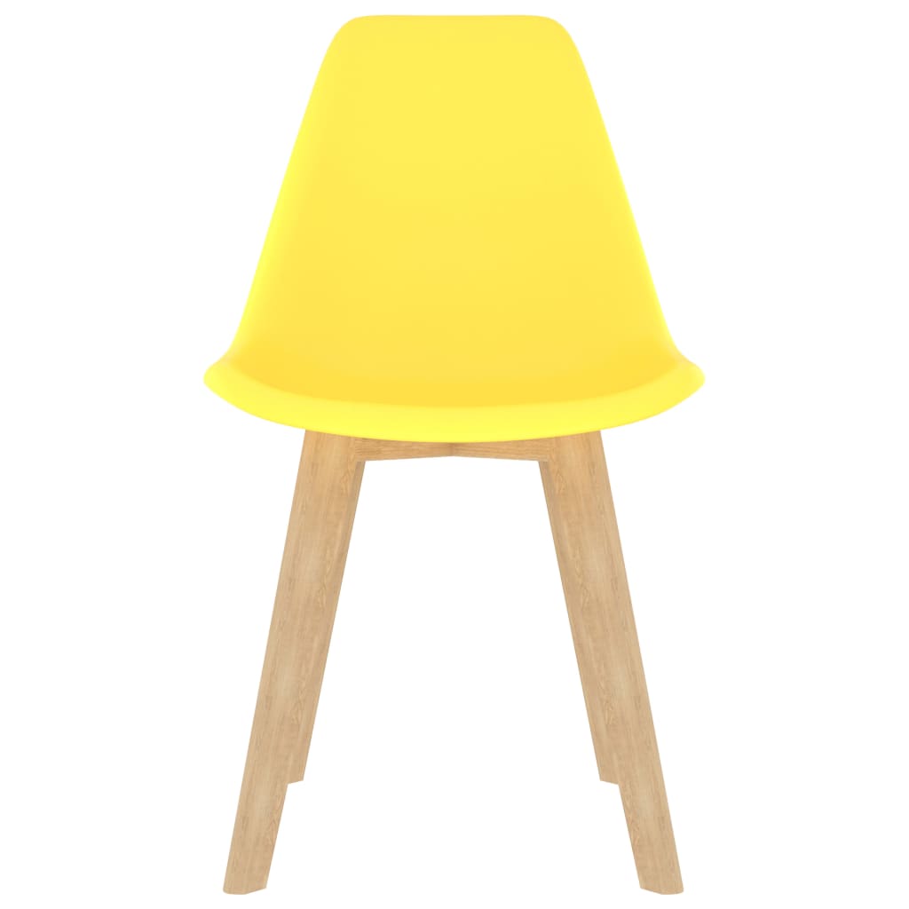 Dining Chairs 6 pcs Yellow Plastic- Kitchen & Dining Room Chairs - HomeShopIreland - Home Shop Ireland - Kitchen & Dining Room Chairs - Dining Chairs 6 pcs Yellow Plastic